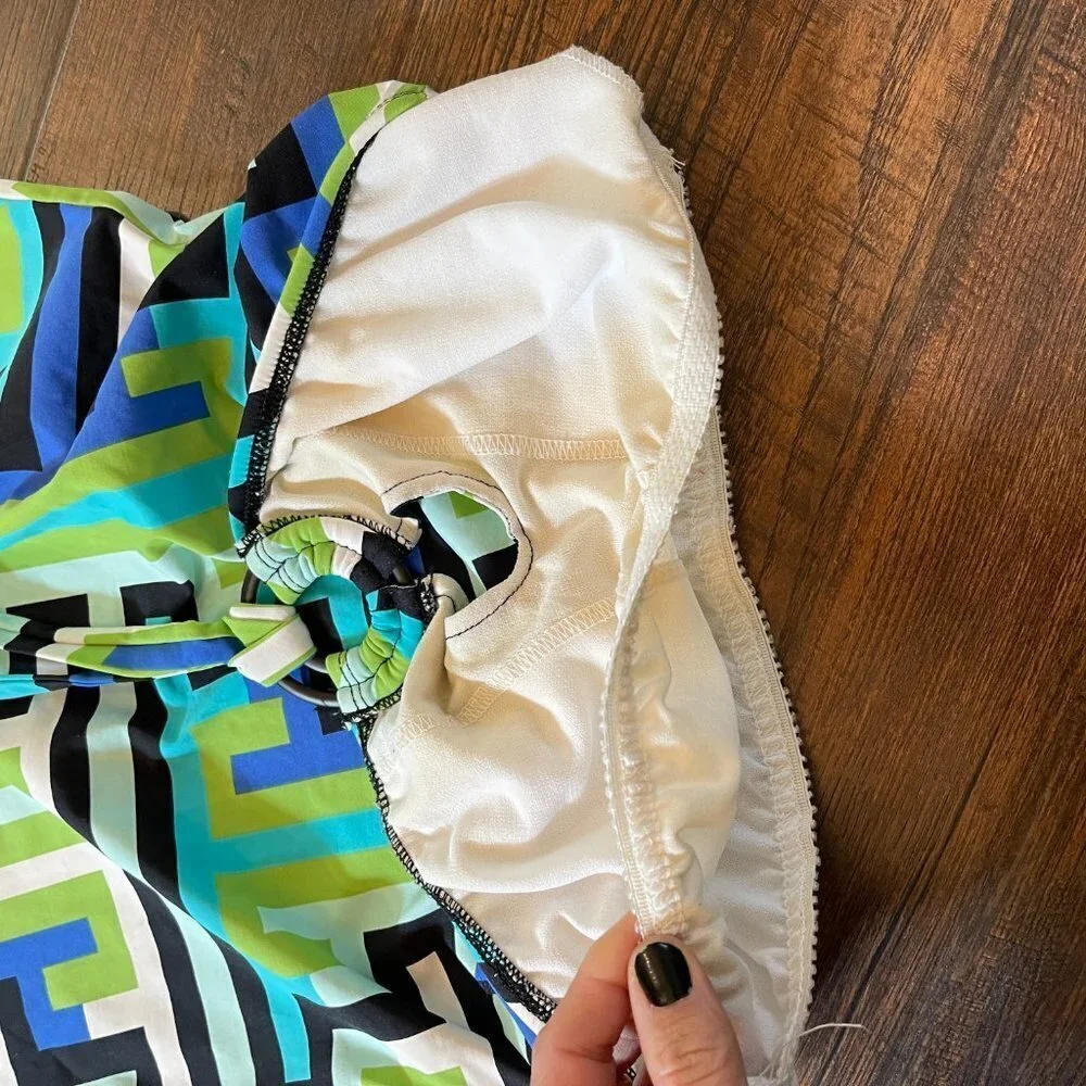 Kenneth Cole Geometric Print Key Hole Tankini Bathing Suit